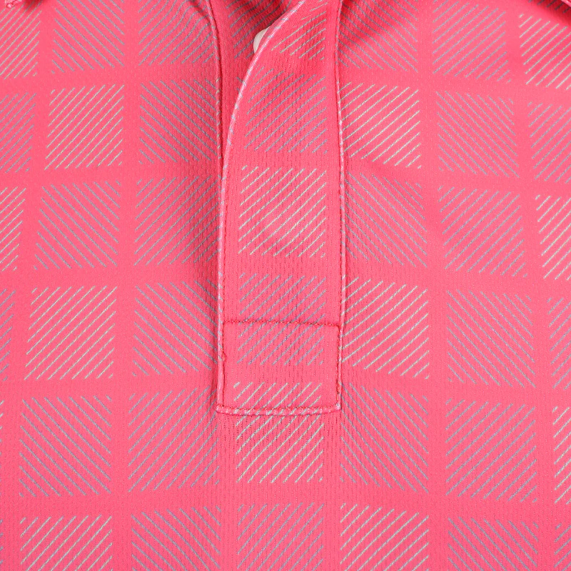FOOTJOY Japan Checkered Snap Button Men's Polo (Pink) - Image 3