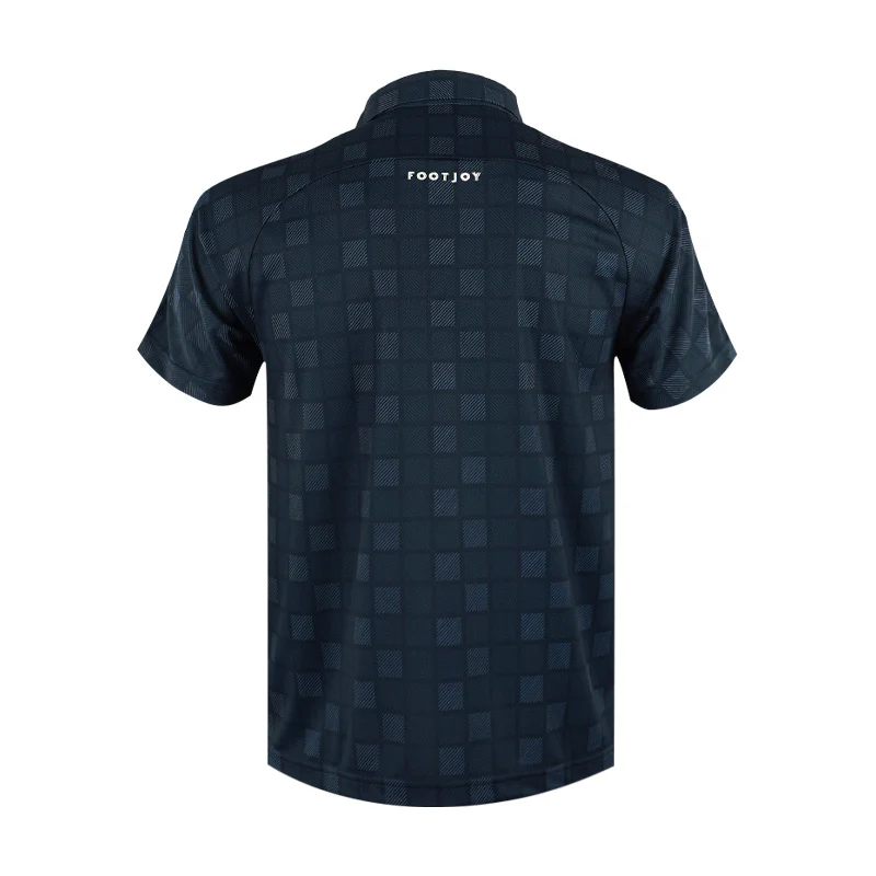 FOOTJOY Japan Checkered Snap Button Men's Polo (Navy) - Image 2