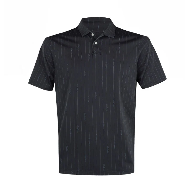 MALBON GOLF Evergreen Performance Pique Men's Polo (Black)