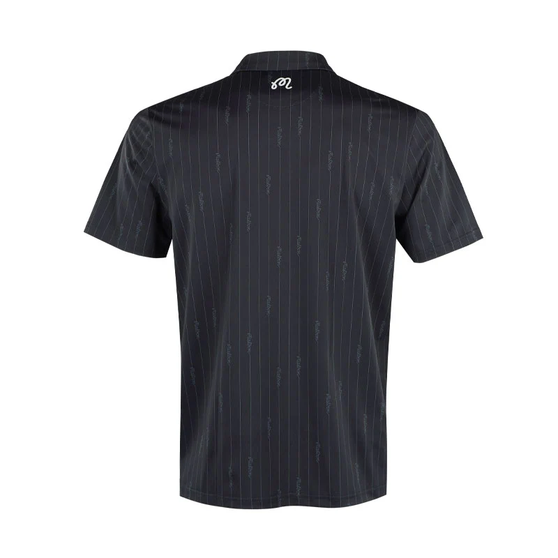 MALBON GOLF Evergreen Performance Pique Men's Polo (Black) - Image 2