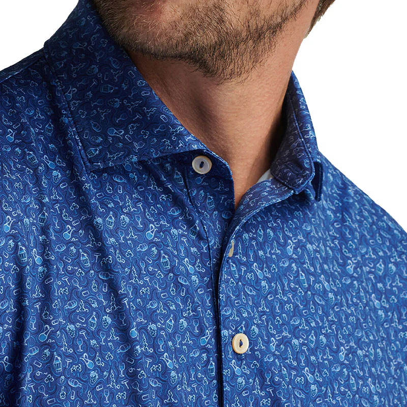 PETER MILLAR Wine Country Men's Performance Jersey Polo (Sport Navy) - Image 3