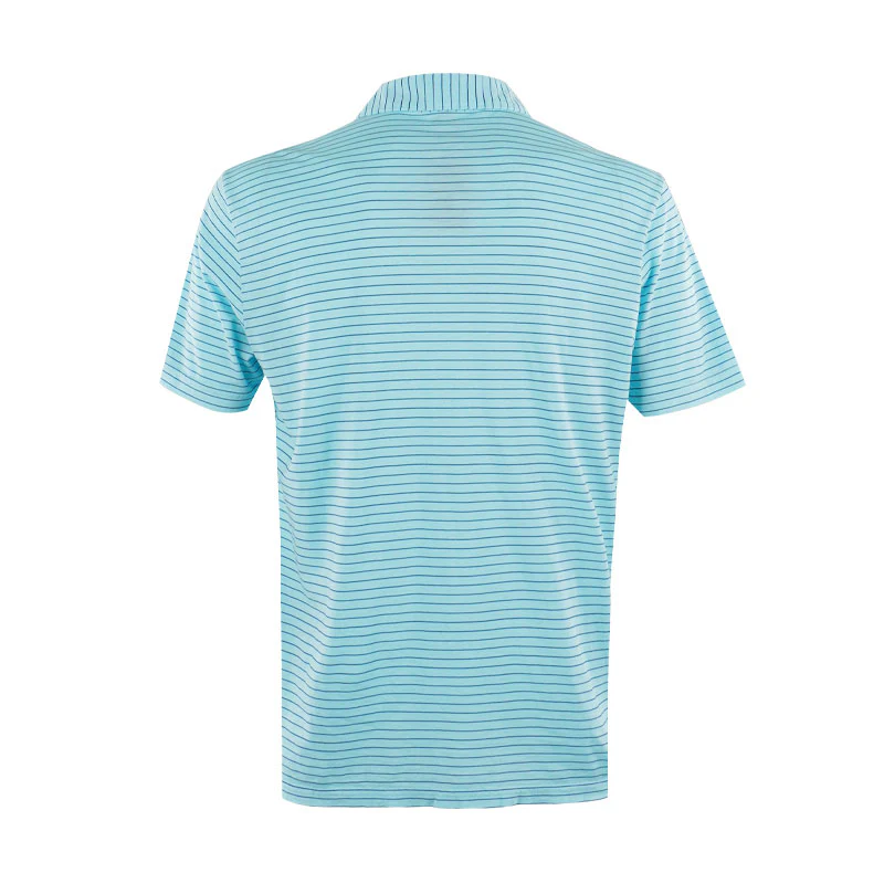 PETER MILLAR Journeyman Stripe Men's Polo (Blue Spruce) - Image 2