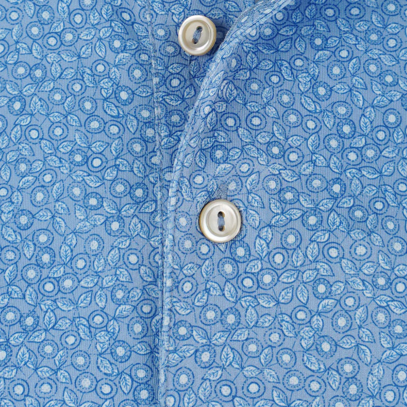 PETER MILLAR Bristol Floral Men's Polo (Blue Fade) - Image 3