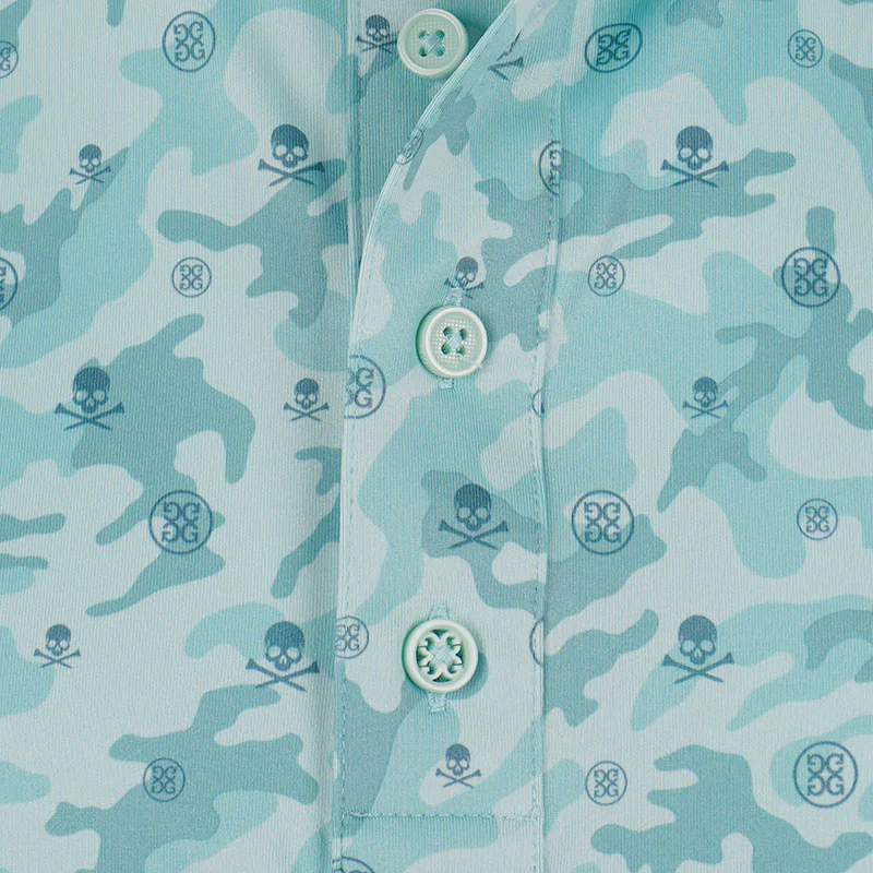 GFORE Mapped Icon Tech Men's Jersey Polo (Menthol) - Image 3