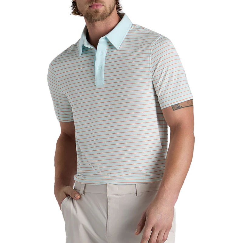 GFORE Feeder Stripe Men's Tech Jersey Polo (Daybreak) - Image 3