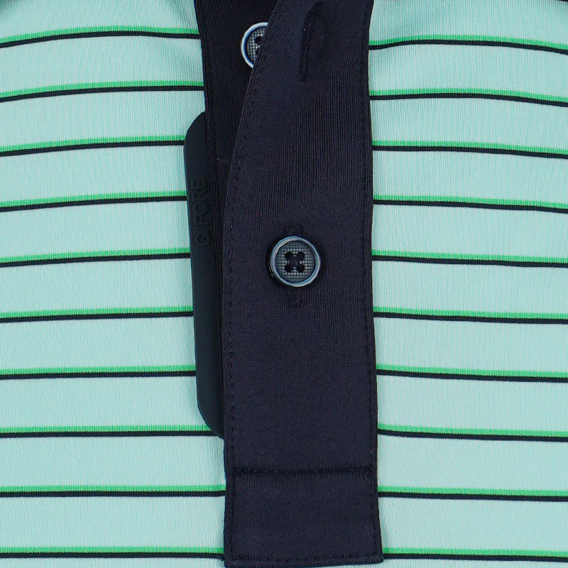 GFORE Feeder Stripe Men's Tech Jersey Polo (Menthol) - Image 3