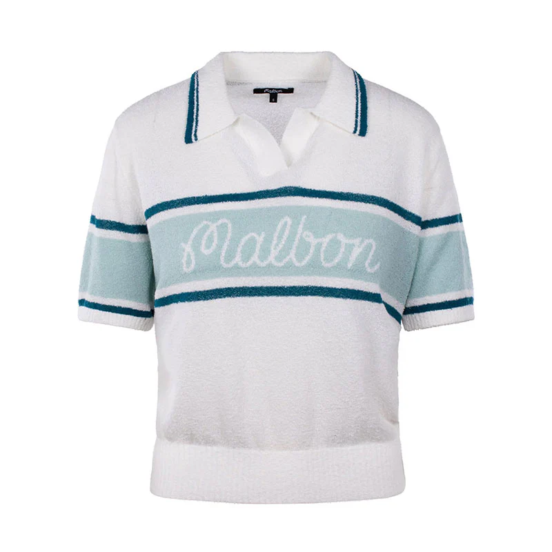 MALBON GOLF Jade Women's Polo Sweater (White)
