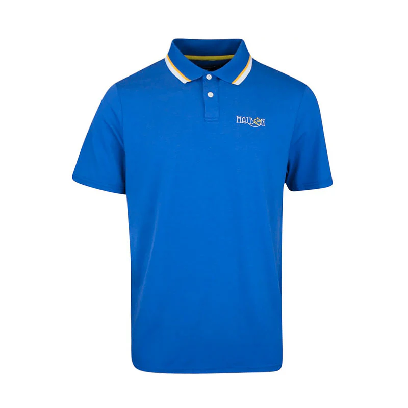 MALBON GOLF Grasse Men's Pique Polo (Blue)