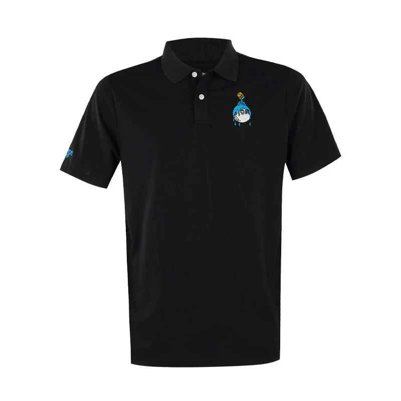 MALBON GOLF Swing Oil Men's Performance Pique Polo (Black)