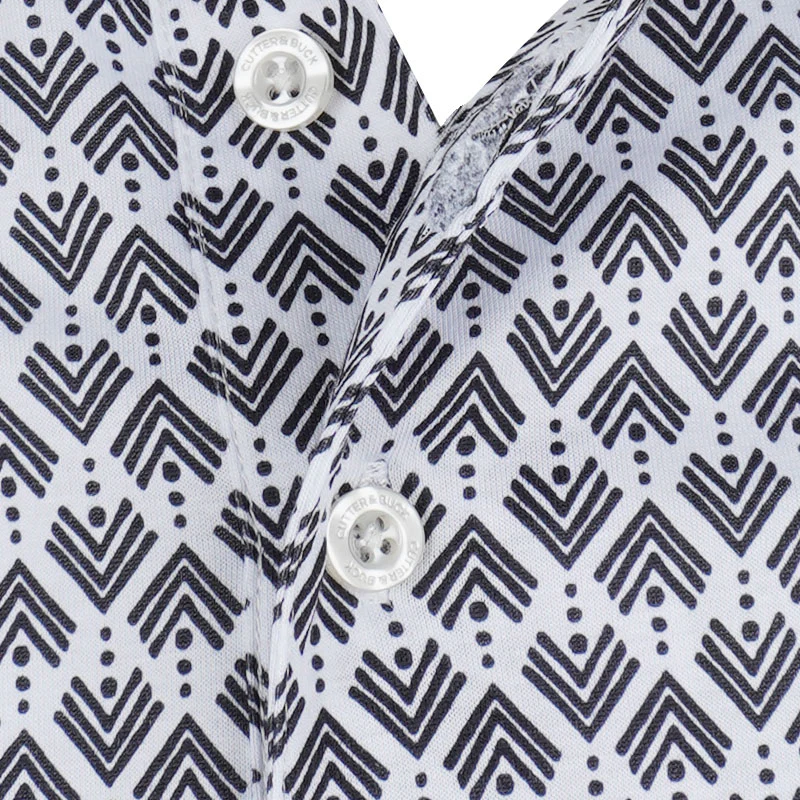 CUTTER & BUCK Mercerized Men's Polo (White/Black) - Image 3