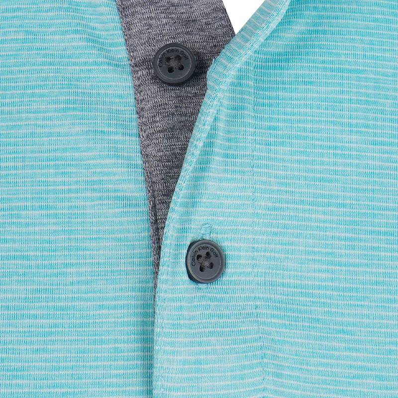 CALVIN KLEIN Hartford Mini Stripe Men's Polo (Jade Green) - Image 3
