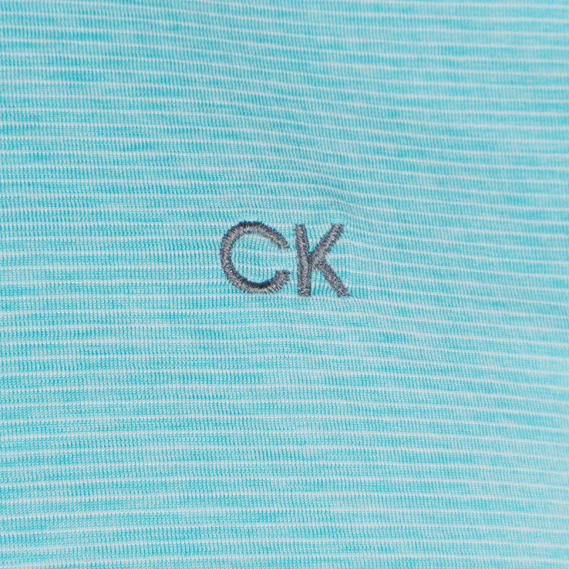CALVIN KLEIN Hartford Mini Stripe Men's Polo (Jade Green) - Image 4