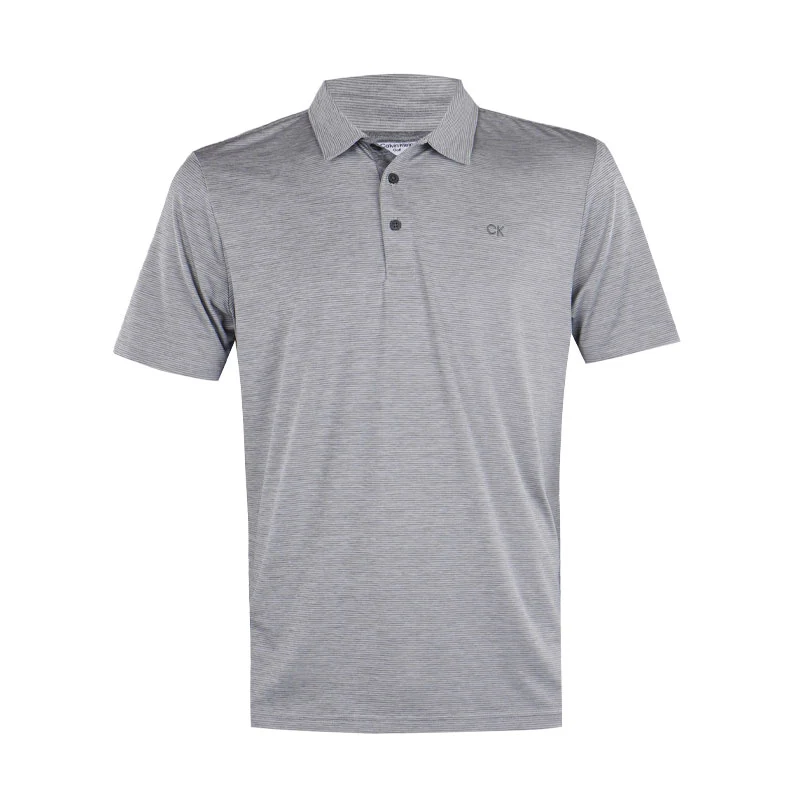CALVIN KLEIN Hartford Mini Stripe Men's Polo (Silver)
