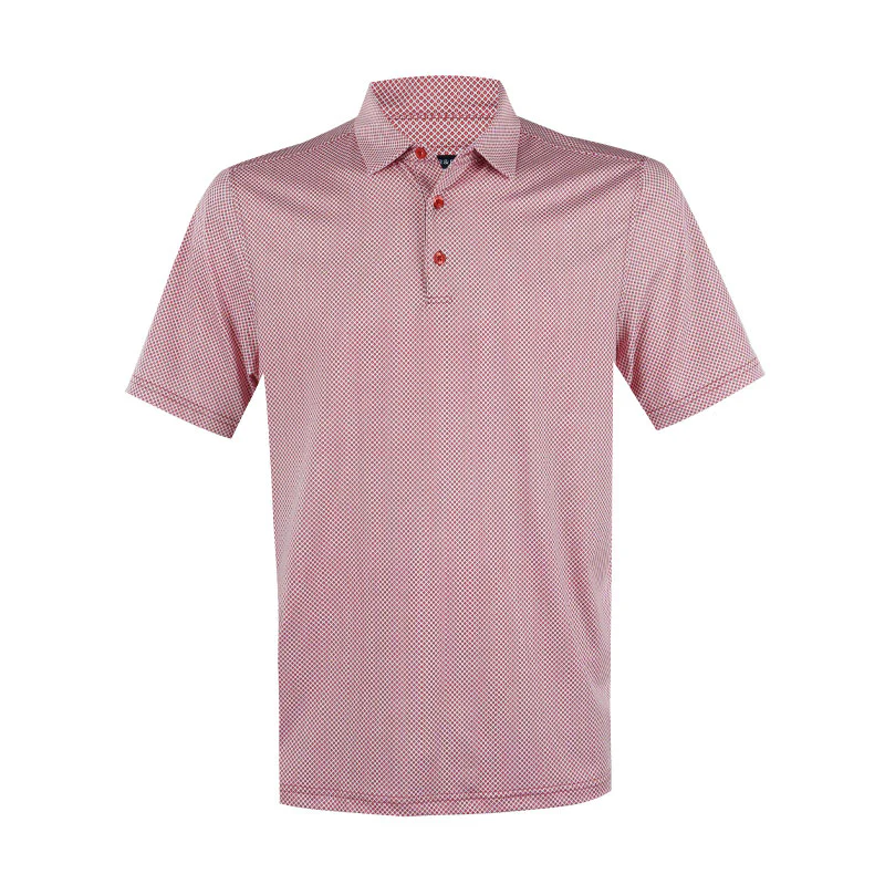 CUTTER & BUCK Geometric Print Men's Polo (Cardinal Red)