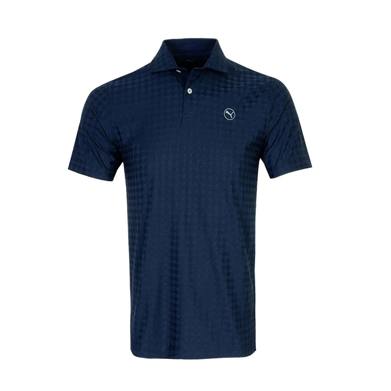PUMA MATTR Houndstooth Men's Polo (Deep Navy)