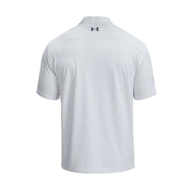 UNDER ARMOUR T2G Printed (2025) Men's Polo (White/Grey) - Image 2