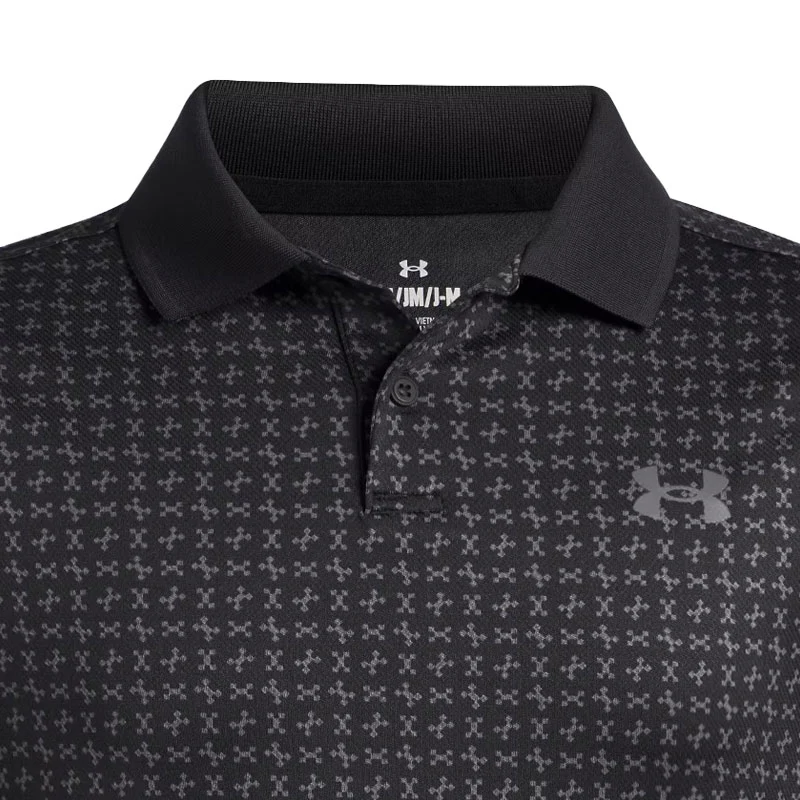 UNDER ARMOUR Matchplay Boy's Printed Polo (Black/Grey) - Image 3