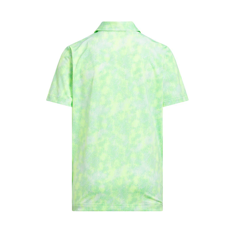 ADIDAS Performance Textured Print Boy's Polo (Lime) - Image 2