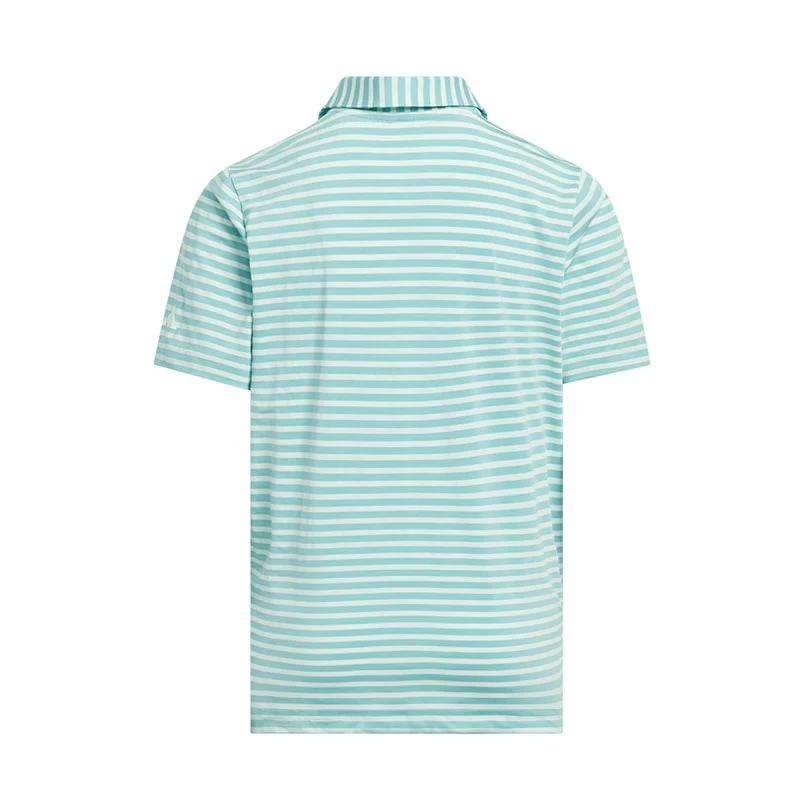 ADIDAS Performance Stripe Boy's Polo (Aqua) - Image 2