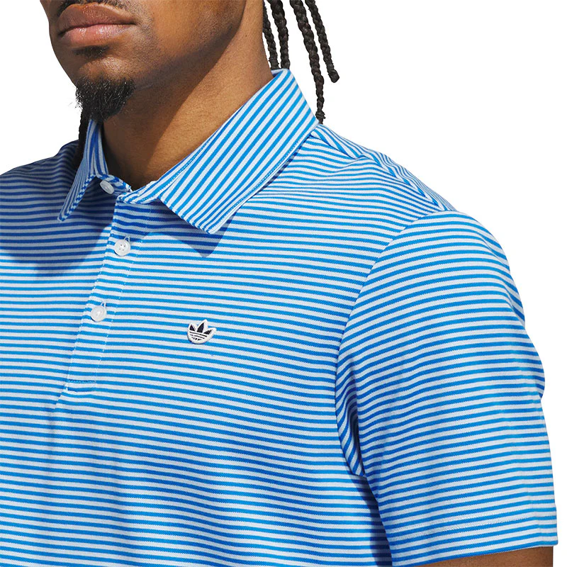 ADIDAS Originals Stripe Men's Pique Polo (Clear Sky) - Image 3