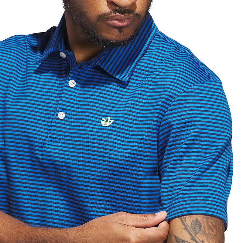 ADIDAS Originals Stripe Men's Pique Polo (Indigo) - Image 3
