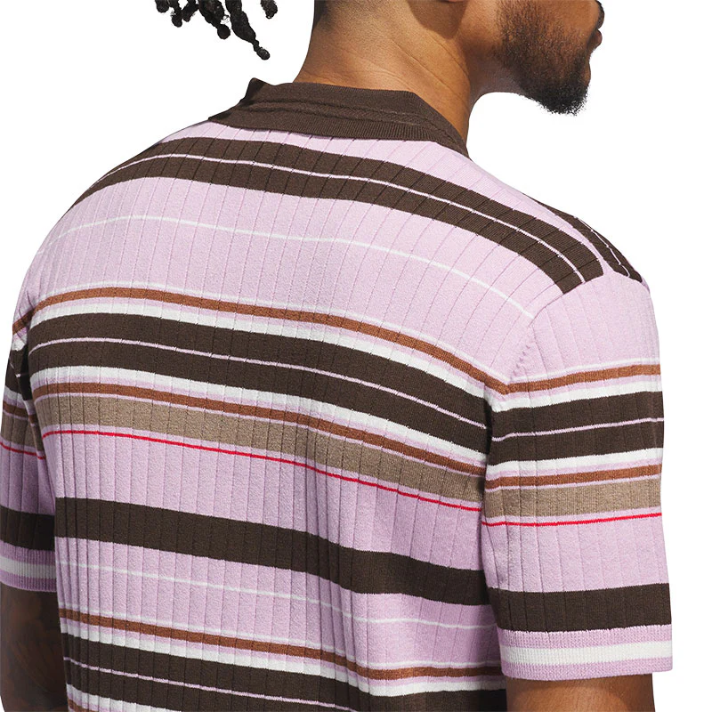 ADIDAS Originals Men's Knit Polo (Purple/Brown) - Image 4