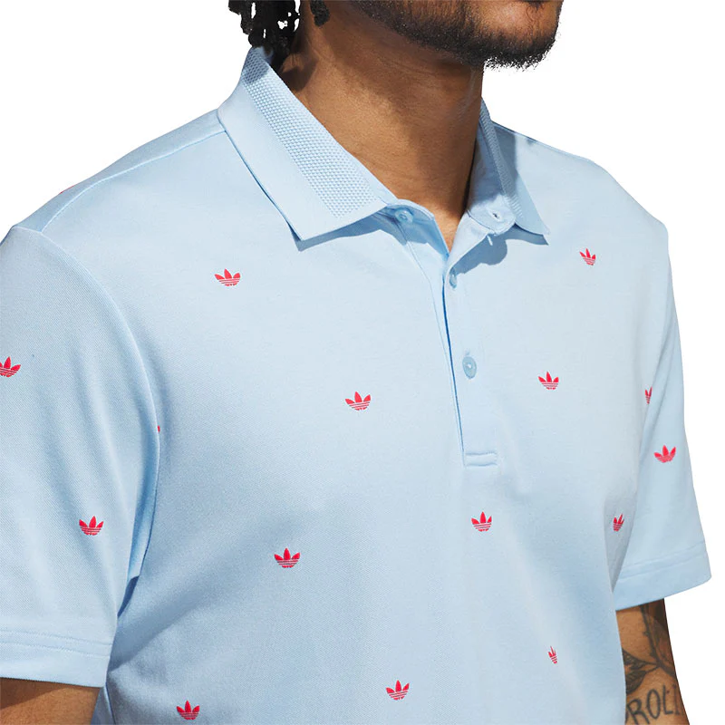 ADIDAS Originals Printed Trefoil Men's Polo (Sky) - Image 3