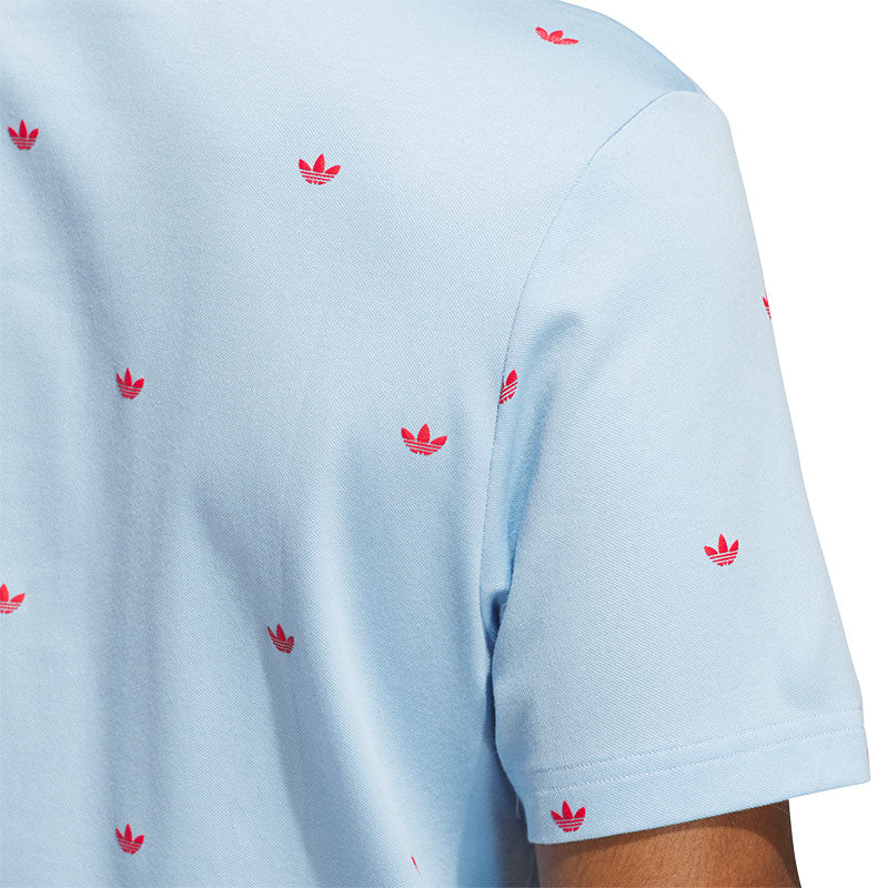 ADIDAS Originals Printed Trefoil Men's Polo (Sky) - Image 4