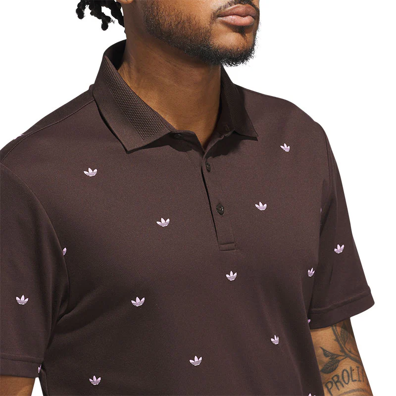 ADIDAS Originals Printed Trefoil Men's Polo (Brown) - Image 3