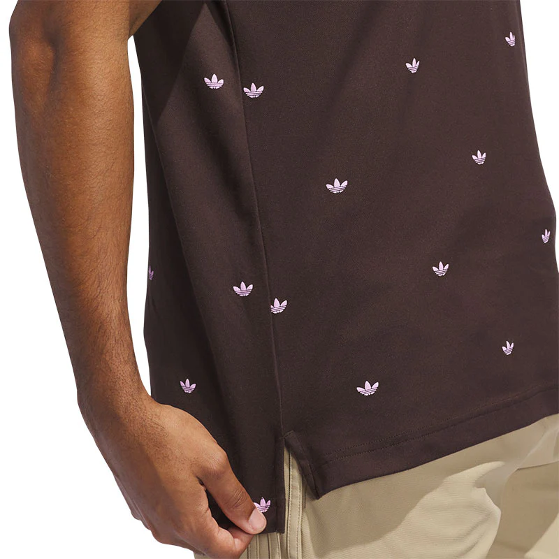 ADIDAS Originals Printed Trefoil Men's Polo (Brown) - Image 4