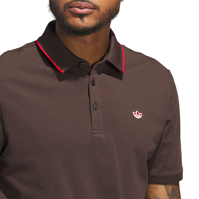 ADIDAS Originals Twistknit Trefoil Men's Polo (Brown) - Image 3