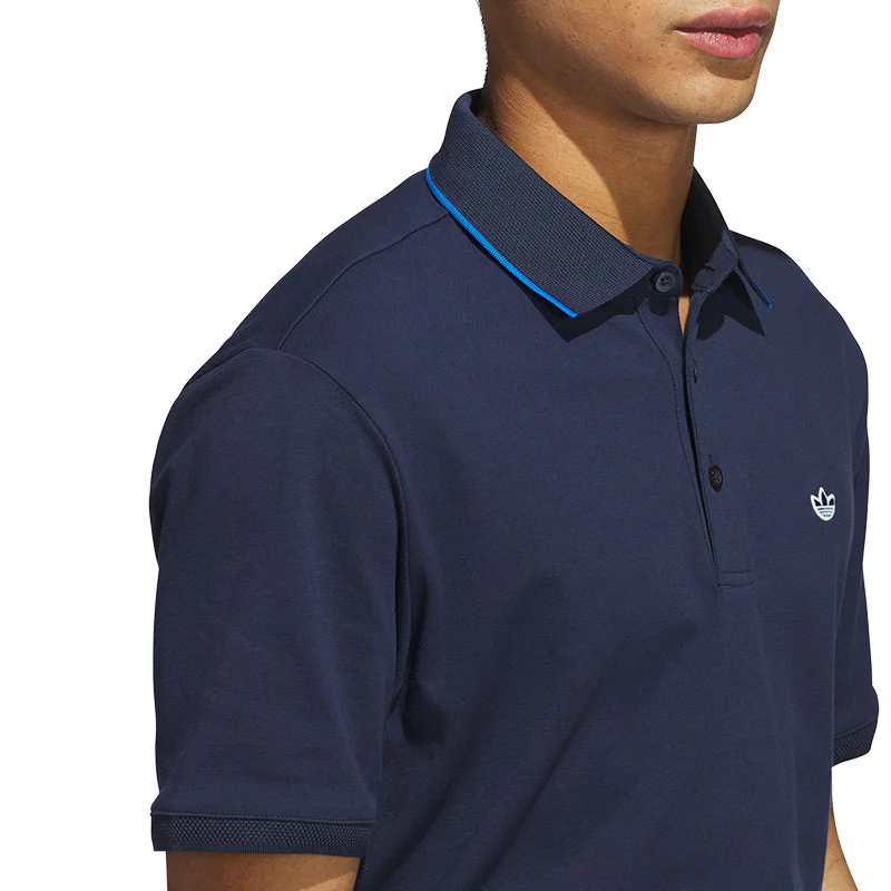 ADIDAS Originals Twistknit Trefoil Men's Polo (Indigo) - Image 3