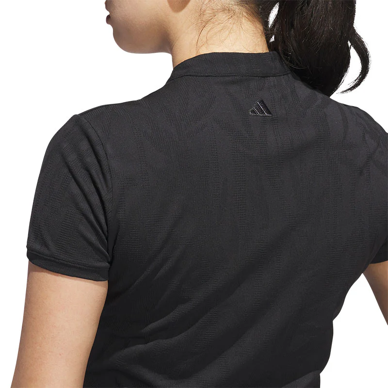 ADIDAS Go-To Women's Jacquard Polo (Black) - Image 4