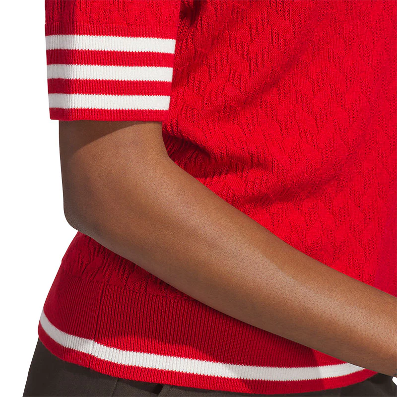 ADIDAS Originals Women's Knit Polo (Red) - Image 4