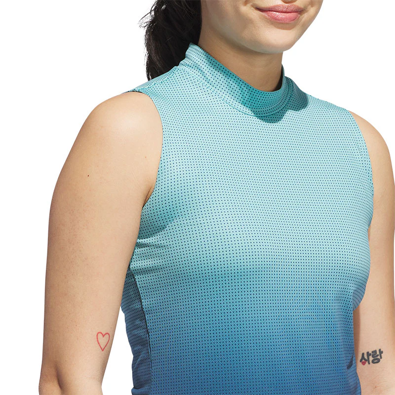 ADIDAS Ultimate365 Gradient Women's Sleeveless Mock Shirt (Navy) - Image 3