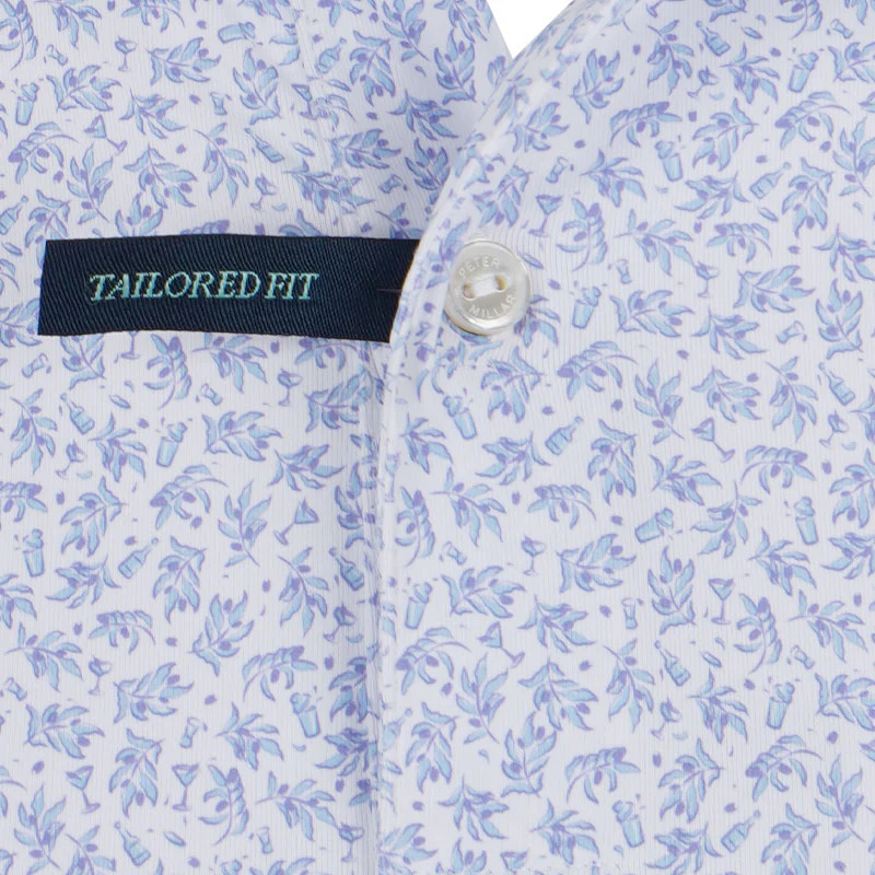 PETER MILLAR Olive Grove Men's Performance Jersey Polo (White) - Image 3