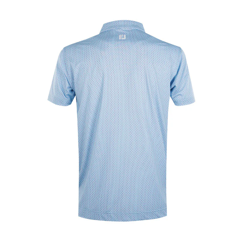 FOOTJOY Bracket Print Lisle Men's Polo (Blue) - Image 2
