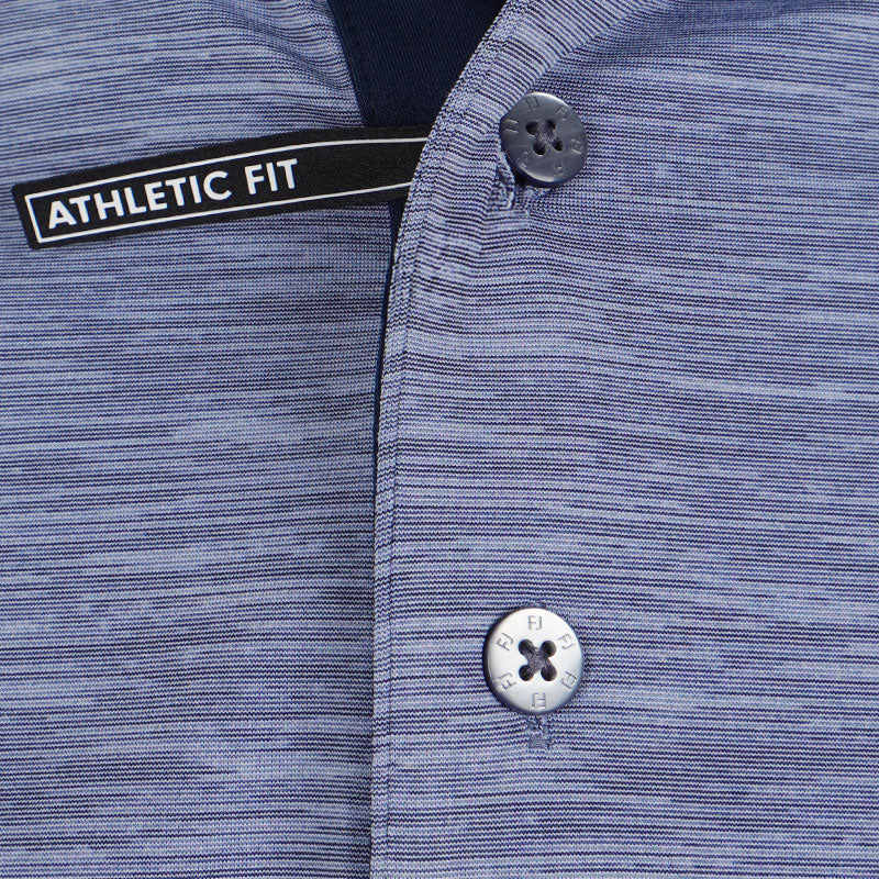 FOOTJOY Lisle Space Dyed Self Collar Men's Polo (Navy) - Image 3