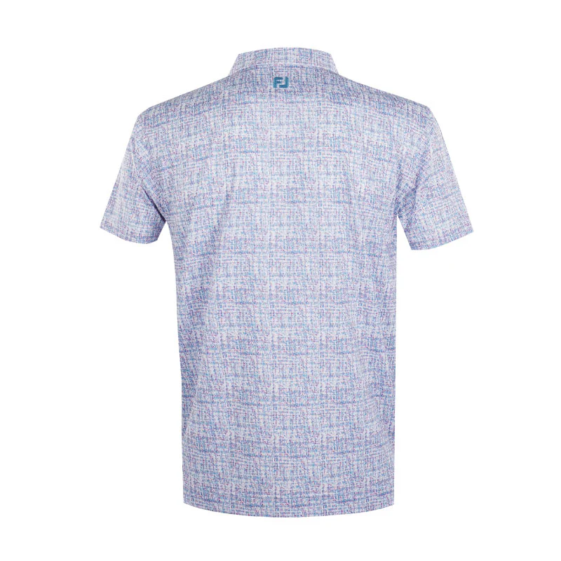 FOOTJOY Tweed Lisle Men's Polo (White/Blue) - Image 2