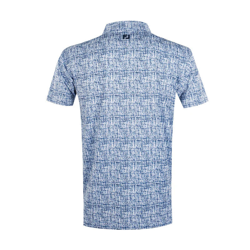 FOOTJOY Tweed Lisle Men's Polo (White/Navy) - Image 2