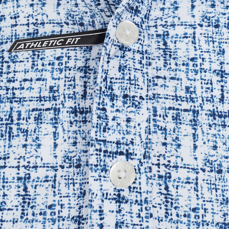 FOOTJOY Tweed Lisle Men's Polo (White/Navy) - Image 3