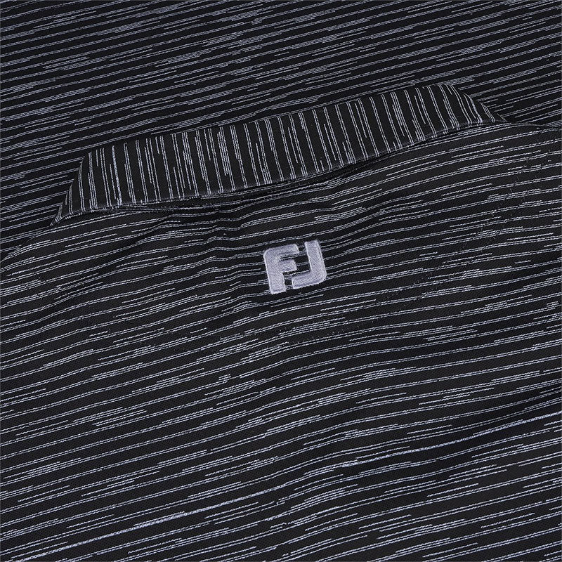 FOOTJOY Broken Stripe Print Men's Pique Polo (Black) - Image 4
