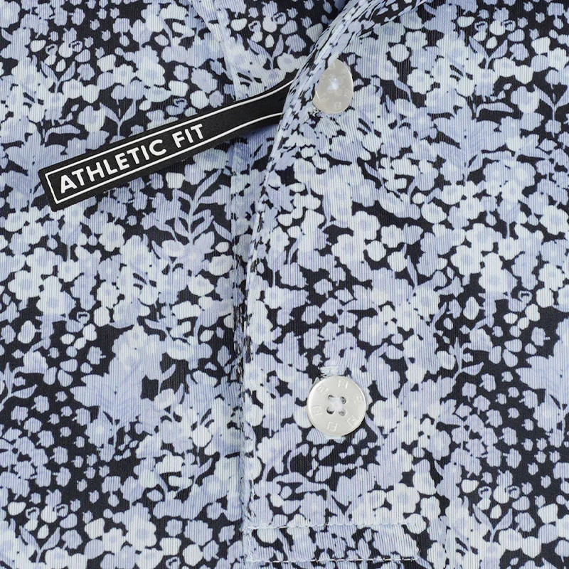FOOTJOY Garden Print Lisle Men's Polo (Periwinkle) - Image 3