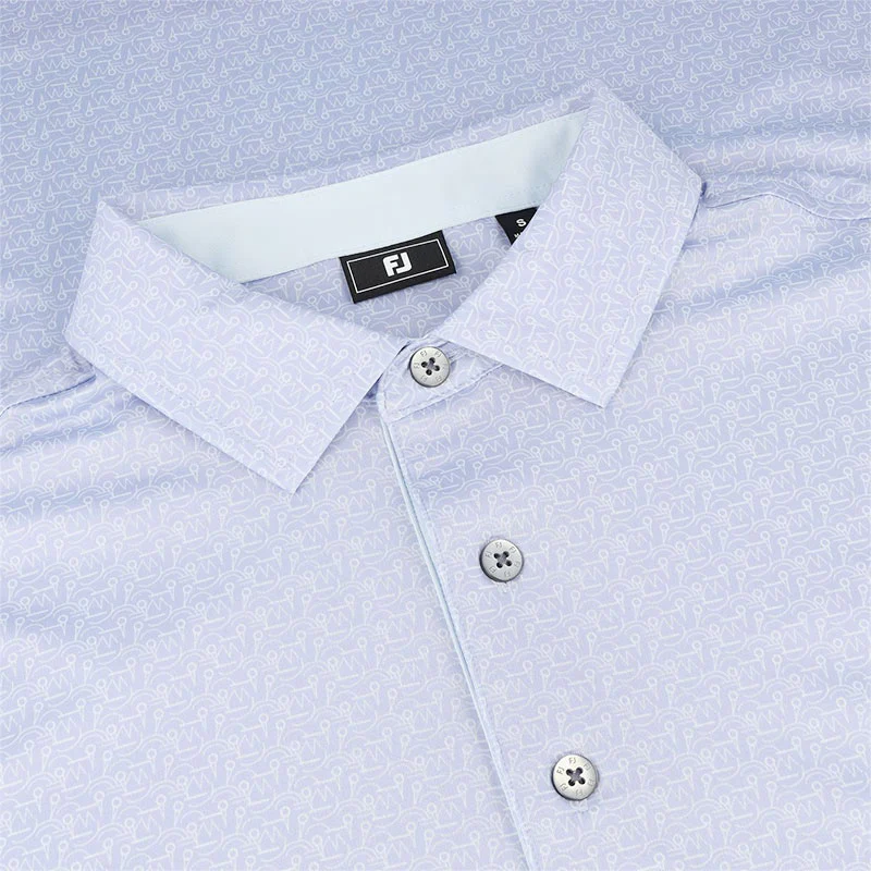 FOOTJOY Tee Time Lisle Men's Polo (Periwinkle) - Image 3
