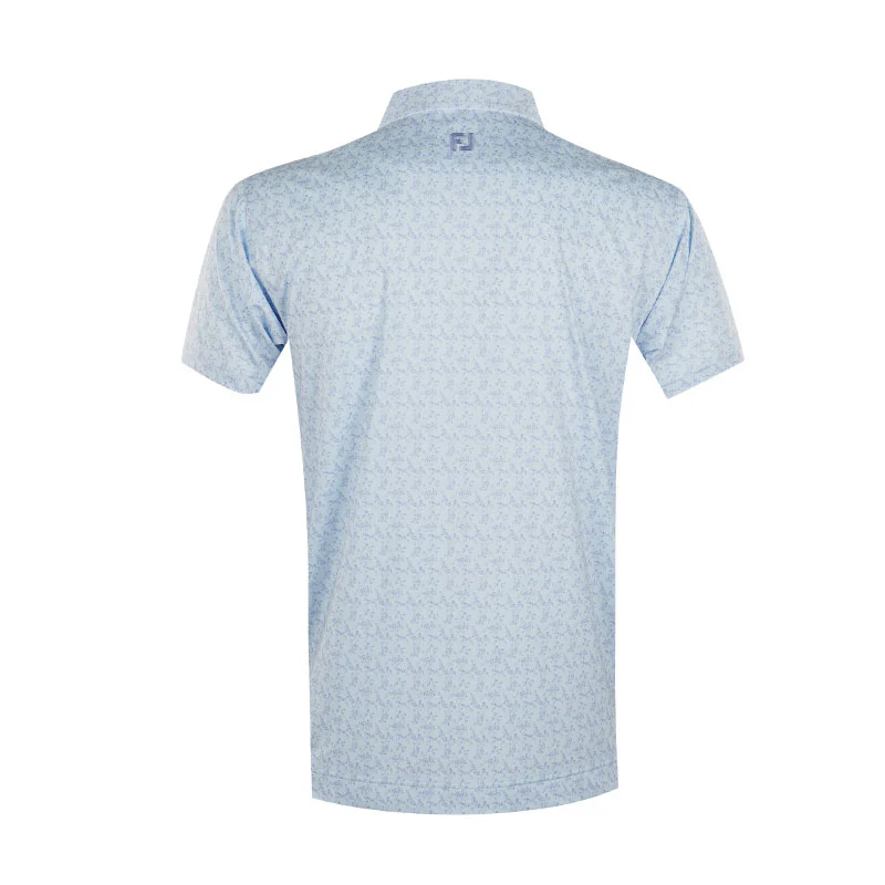 FOOTJOY Vintage Floral Lisle Men's Polo (Ice Water) - Image 2