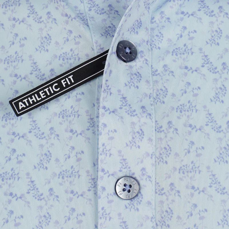 FOOTJOY Vintage Floral Lisle Men's Polo (Ice Water) - Image 3