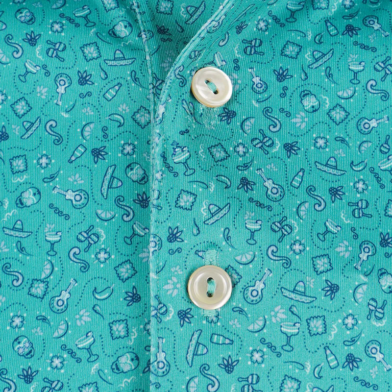 PETER MILLAR Day Of The Dead Men's Performance Jersey Polo (Meadow) - Image 3
