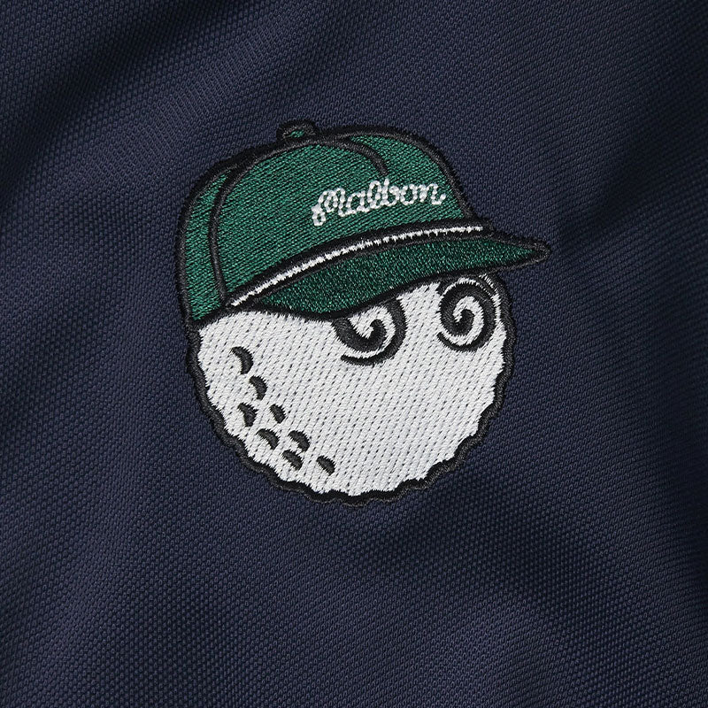 MALBON GOLF Fairway Baldwin Men's Polo (Navy) - Image 4