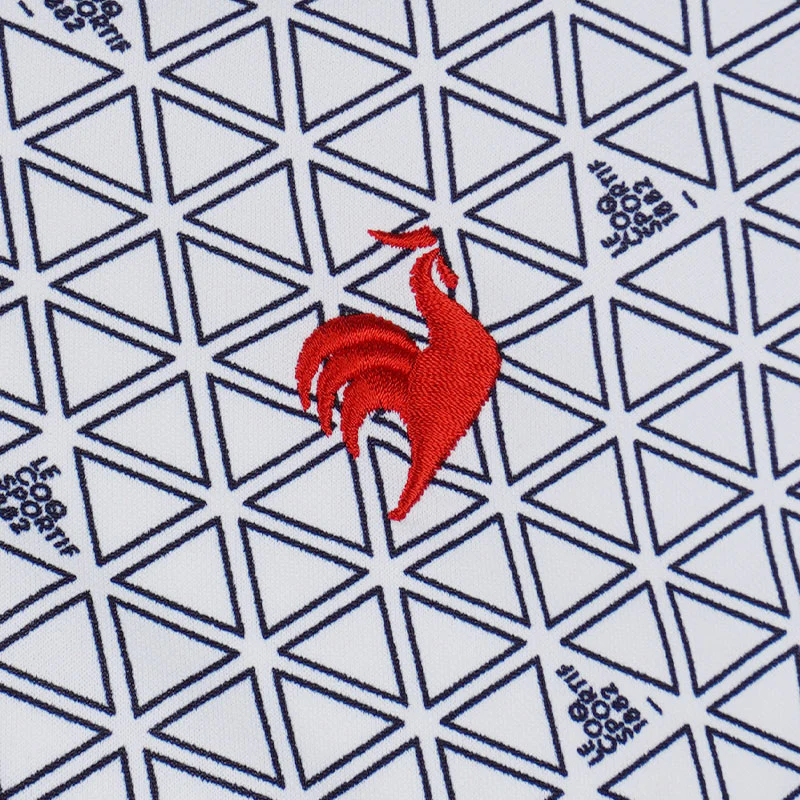 LE COQ SPORTIF GOLF Triangle Print Men's Polo (White) - Image 4