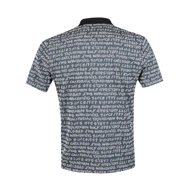 TAYLORMADE Wording Jacquard Men's Polo (Black) - Image 2